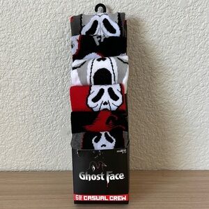 Bioworld Ghost Face Crew Socks - Black, White, Red, Gray